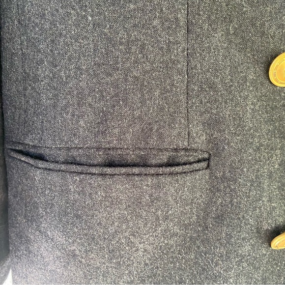 Talbots Structured Gray Wool DoubleBreasted Blazer Gold Buttons Size14 Made USA - Picture 9 of 9